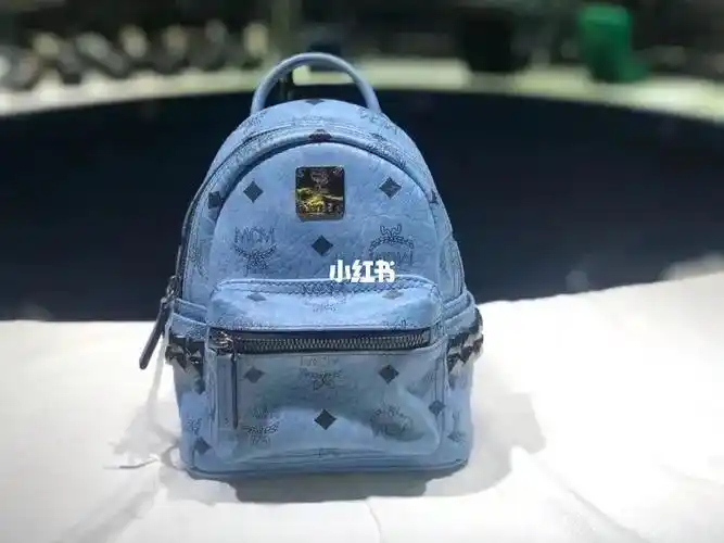 mcm蓝色双肩包迷你二手好价