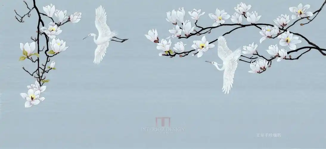 手绘墙纸手绘壁画背景墙贴图