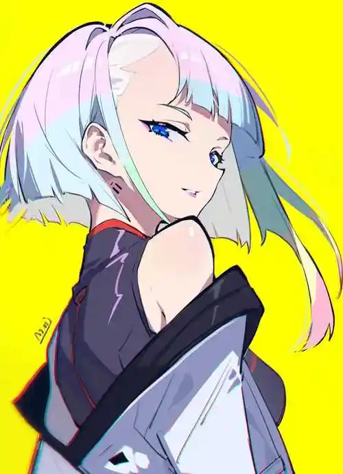 赛博朋克:边缘行者|插画师qs-泉水的露西插画图片