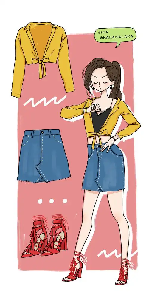 时尚插画习作 | 少女穿搭指南