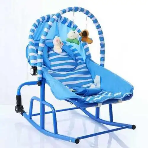 adfenna 宝宝安抚椅摇篮便携儿童宝宝哄睡婴儿电动平衡摇椅躺椅蓝色没