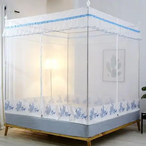 蚊帐1米8蚊帐家用坐床式拉链15m18m床12加密加厚支架公主风蒙