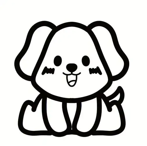 一起简笔画简笔画教程卡通小狗狗
