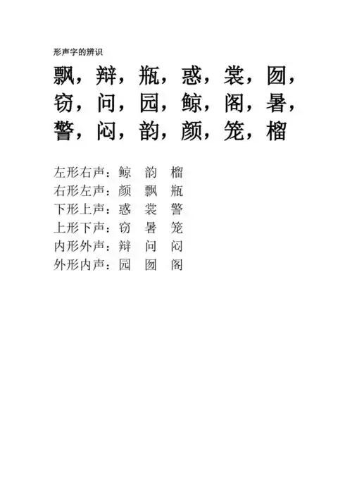 形声字的辨识