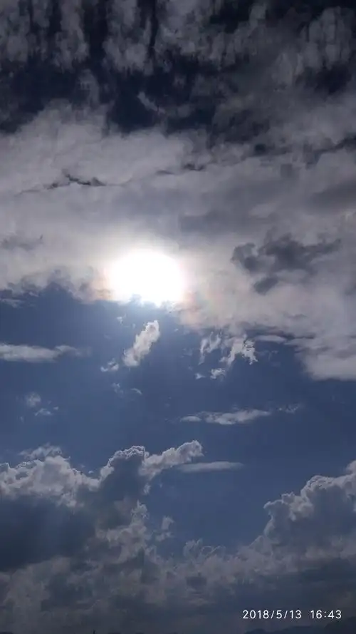 刚刚使用手机在抚仙湖上空拍摄到的日华