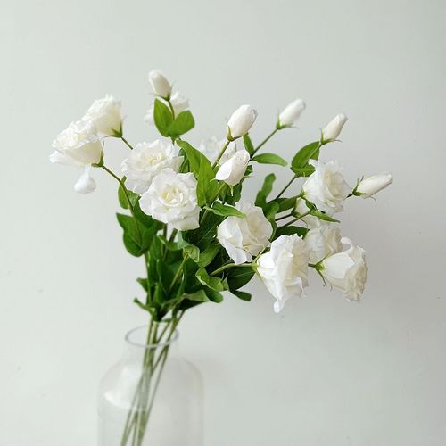 高质手感保湿白色洋桔梗花仿真花居家客厅餐桌花网红摆拍花艺花束