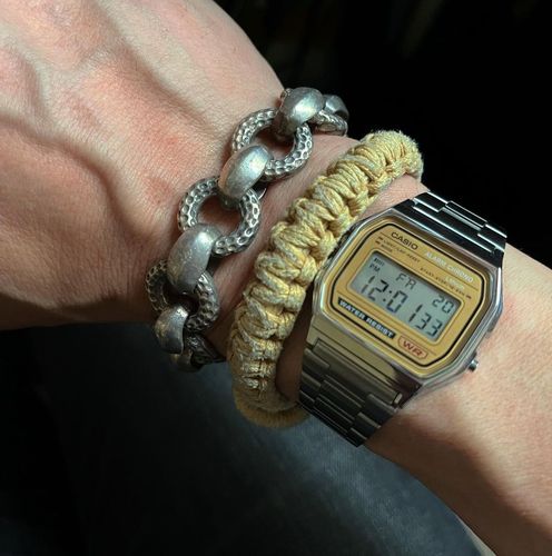 卡西欧casio复古方块防水电子表中性a158w/a168w/f-91w甜茶同款