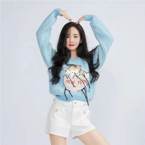 杨幂同款gucci古驰短款海马毛针织衫