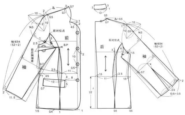 1,刀背缝插肩袖  相关推荐 超简单的插肩袖画法 合体连身袖女装制版