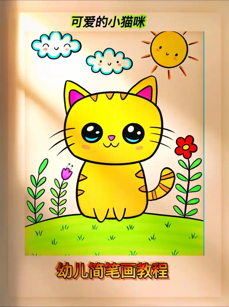 幼儿简笔画教程可爱的小猫咪