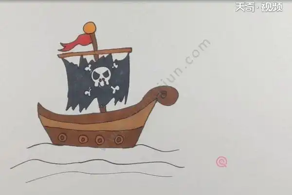 海盗船简笔画