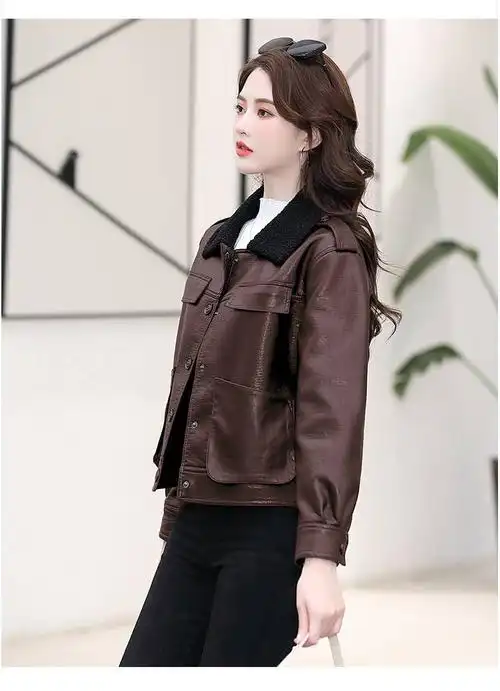 加棉短款pu皮衣女外套2020秋冬装新款女装时尚机车皮夹克小外套女a