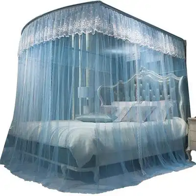 蚊帐可伸缩不锈钢落地支架加厚加粗杆子家用宿舍蚊帐