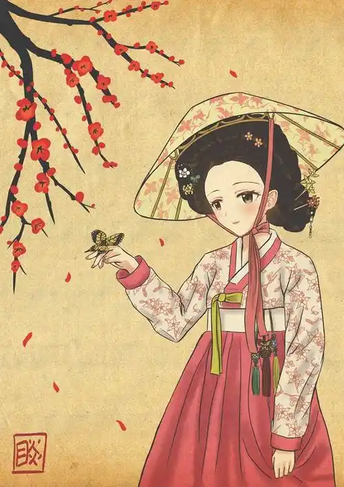 美人図|morebi的韩服pixiv插画图片