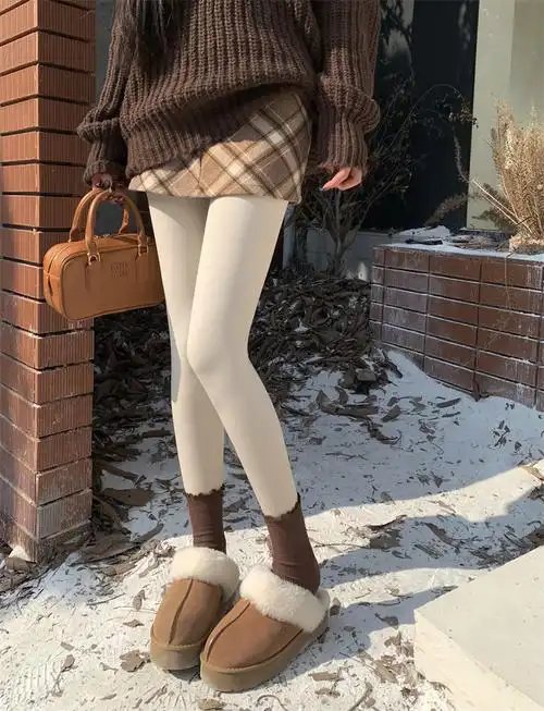 实拍实价~压力瘦腿袜哑光打底连裤袜3d蜜桃臀高腰收腹竖条纹加厚 - 17