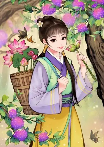 《红楼梦》香菱_咪佑_6186__插画师作品_涂鸦王国gracg.com