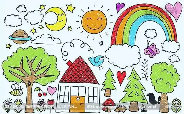 幼儿简笔画图片带颜色 幼儿彩色风景图片