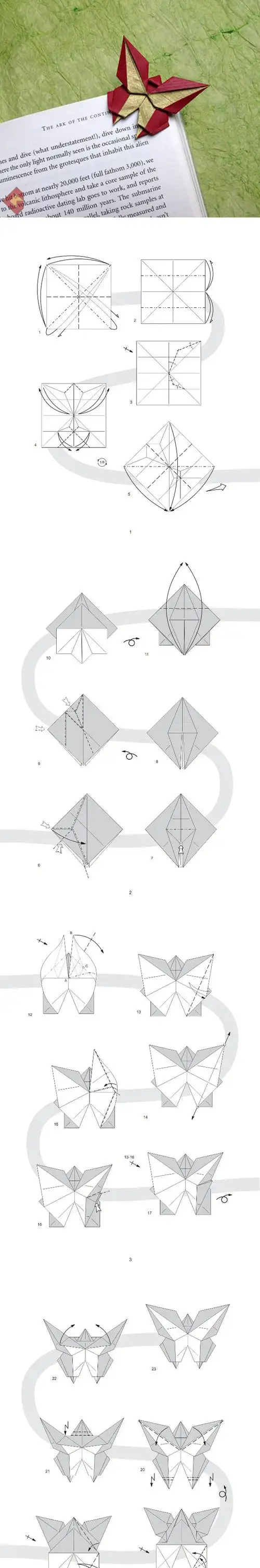 手工折纸蝴蝶书签