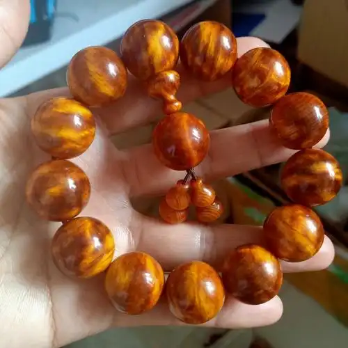 溯悠琥珀木手串北沉香琥珀木男女手串珠串东北红松明子原料高油全透