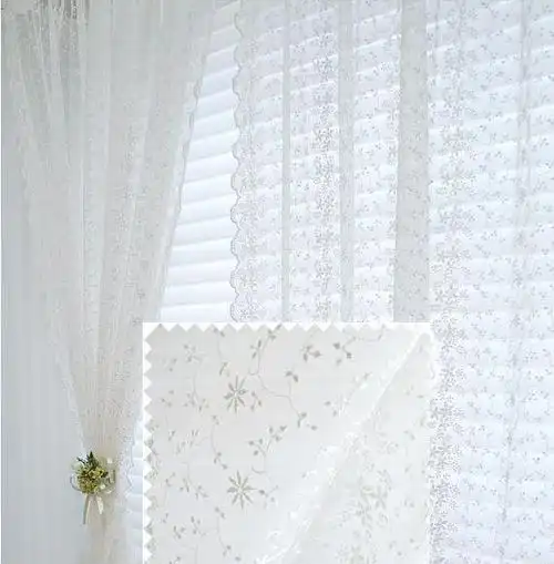 精致蕾丝绣花窗帘 客厅卧室纱帘 窗纱蕾丝勾花边公主唯美 帘子