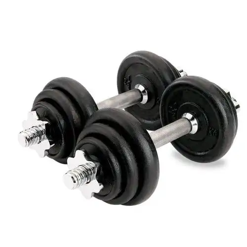 adjustable black cast iron dumbbell set