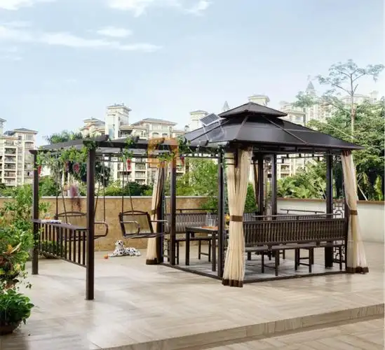 院子凉棚 别墅室外楼顶花园设计亭子凉亭雨棚户外庭院铝合金葡萄架