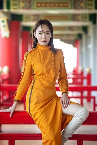 "新加坡第一美女"范文芳亮相,穿"咸蛋黄长裙",48岁依旧美艳动人