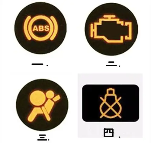 常见的汽车故障灯标志图解车辆故障灯标志图解大全警示灯