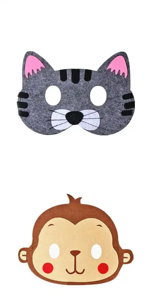 儿童面具卡通动物头饰小猪狮子猴子熊猫小蛇圣诞老人幼儿园圣诞节