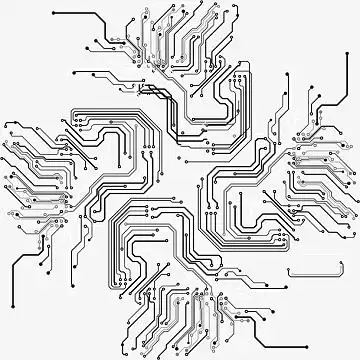 彩色卡通线路免抠素材