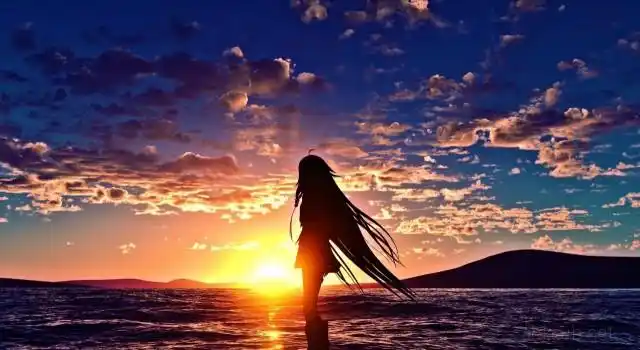 出单:二次元女生背影