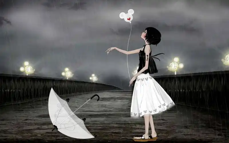 伤心的女生桌面壁纸_非主流壁纸_墨鱼部落格