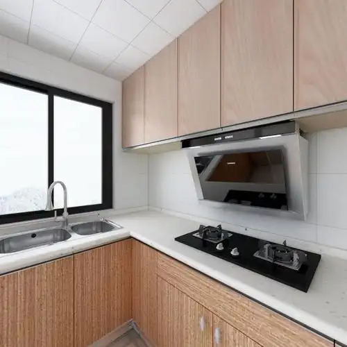 厨房咖啡色橱柜简约风格装潢图片