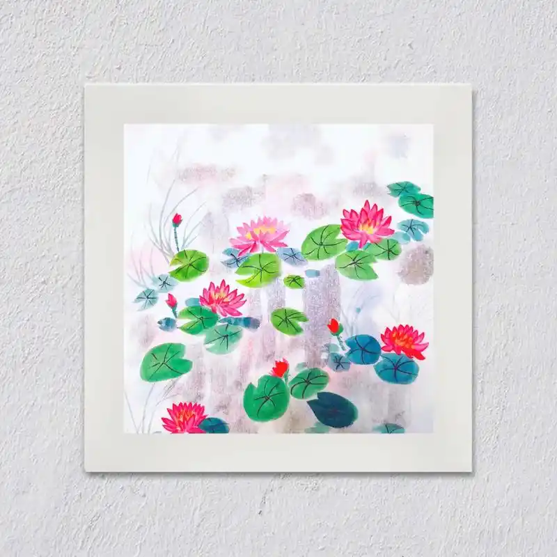 水墨写意 睡莲#一起学画画 #国画写意牡丹  - 抖音