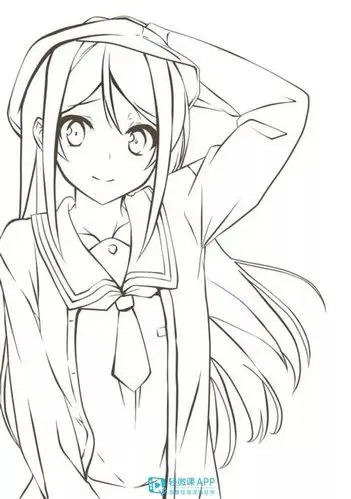 动漫人物线稿全身素材图片