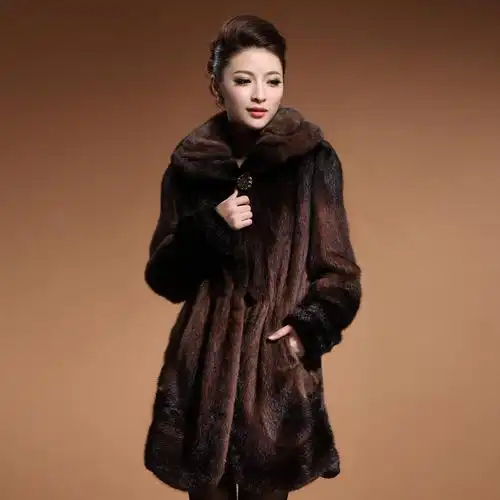 憨厚皇后进口貂皮大衣女整貂长款秋冬季海宁水貂皮草韩版外套85