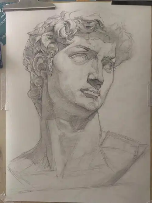 美术生  #美术  #美术生的日常  #美术联考  #素描  #大卫 #石膏