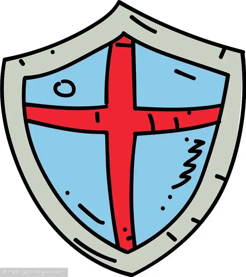 中世纪盾牌卡通手绘形象