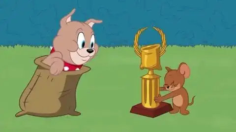 新猫和老鼠:小狗狗通过自己的努力,终于得到奖杯了!