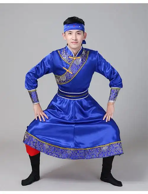 蒙古族服装男装夏季蒙古服装蒙古舞蹈演出服少数民族摔跤舞蒙古袍蒙族