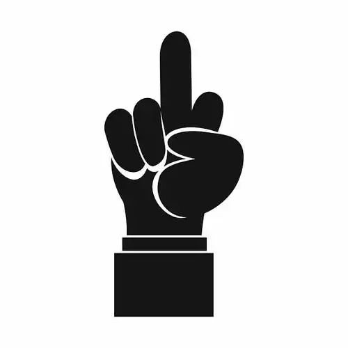 中指_手势_象征_简单_风格_隔绝_矢量_插画_图片素材