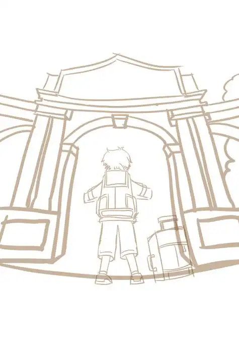 最简单的校门简笔画