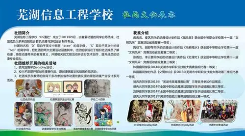 (图为:我校动漫专业社团展示展板图片)