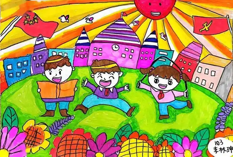 "垃圾分类"为题发挥想象力创作绘画作品,描画出美丽校园的一草一木,一