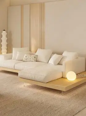 纳威悬浮布艺沙发小户型现代简约客厅l型直排三人位广东佛山家具