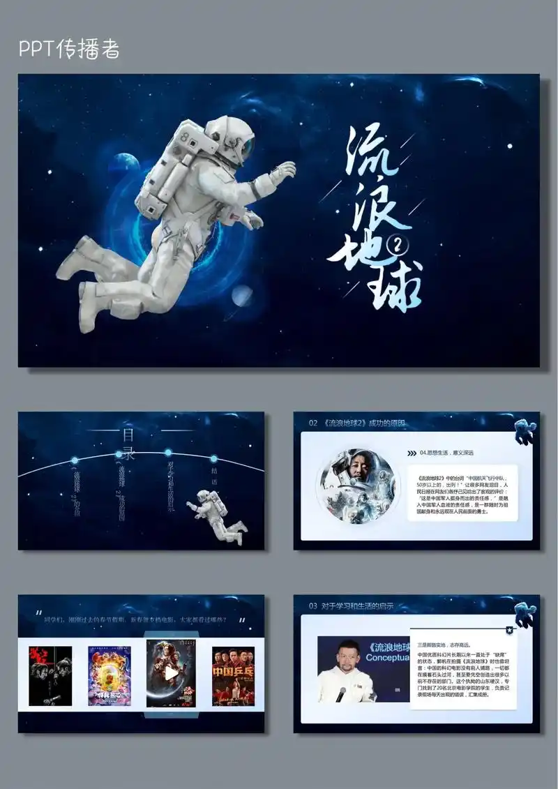 124流浪地球2电影介绍|ppt模板分享."没有人类的文明, - 抖音