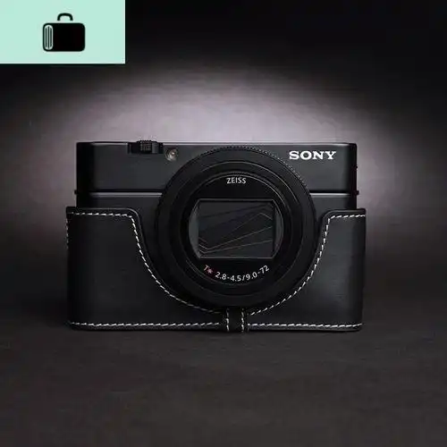 台湾 真皮黑卡索尼rx100 m6 m7相机相机包