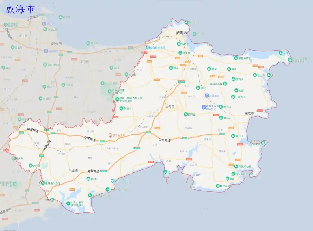 地理百科 区县市地图轮廓.威海市,别名威海卫,山东省辖地级市 - 抖音