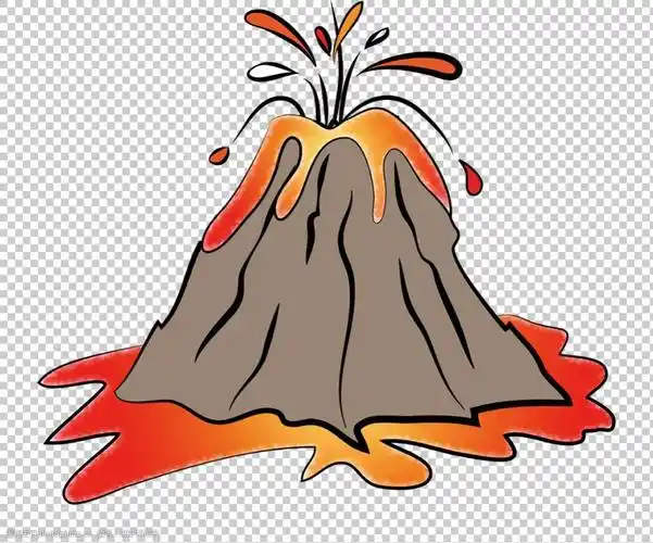 手绘卡通火山免抠png透明图层素材