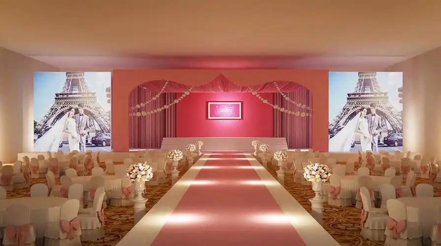 粉色婚礼舞台图片